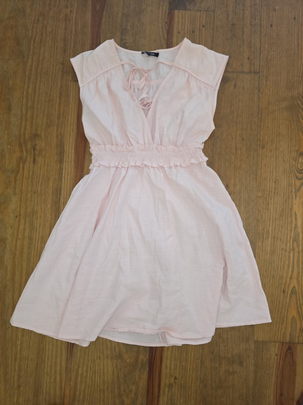 Papermoon Light Pink Smocked-Waist Midi Dress